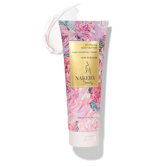 Nakery Body Butter Anti Aging Moisturizer - Body Cream Skin Tightening Cream & Neck Firming Cream, Moisturizing Cream & Neck Tightening Cream for Body & Face Cream for Dry Skin 300ml (Love in Bloom)