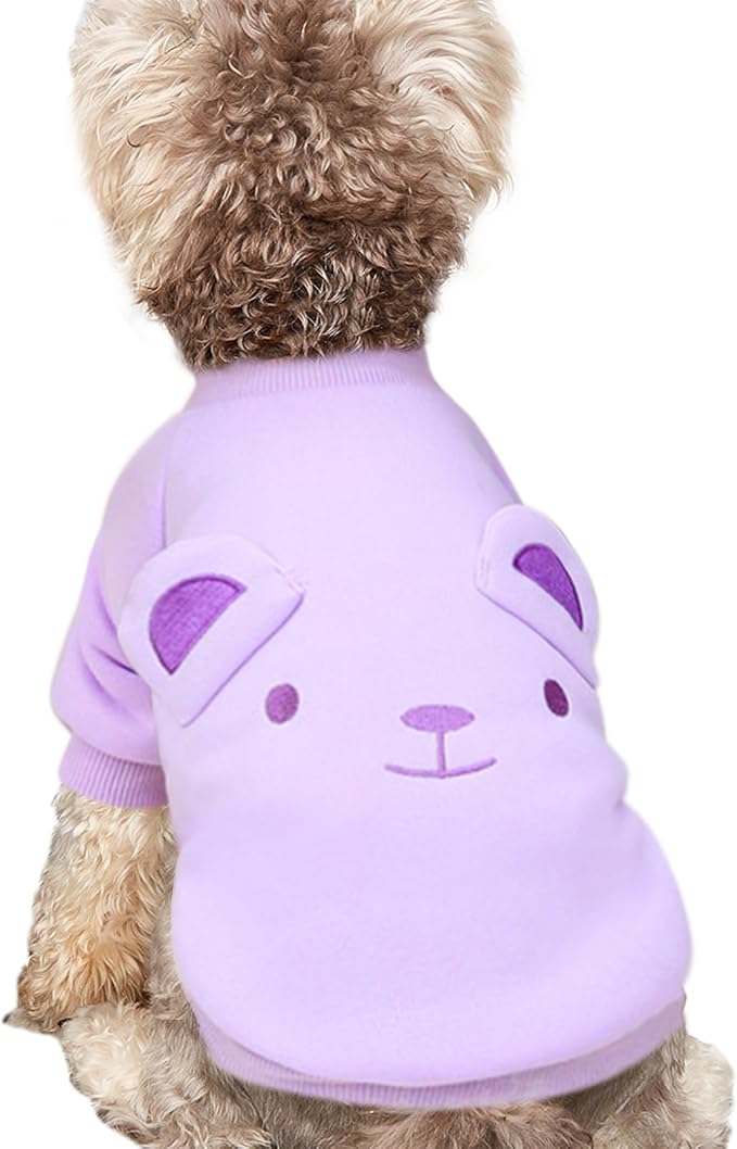 Purple Cute Dog Sweater Soft Winter Clothes for Small Dogs, XL | Classic Purple Knit Pullover, Fall Winter Outfit, Elastic Cuffs, Holiday Party Matching, Machine Washable Sweatshirt for Pets