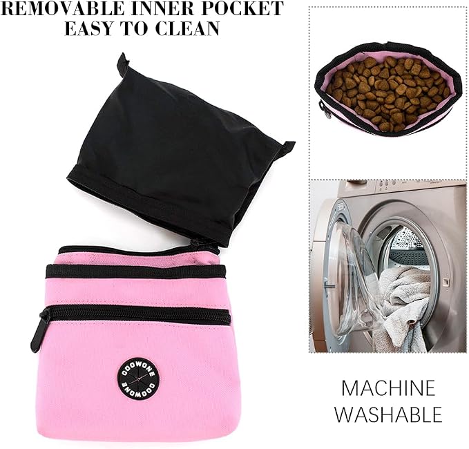 Dog Treat Pouch with Pet Training Clicker, Detachable Dog Puppy Training Treat Bag, 900D Oxford Cloth Magnetic Closure Small Dog Walking Bag for Travel or Outdoor Use