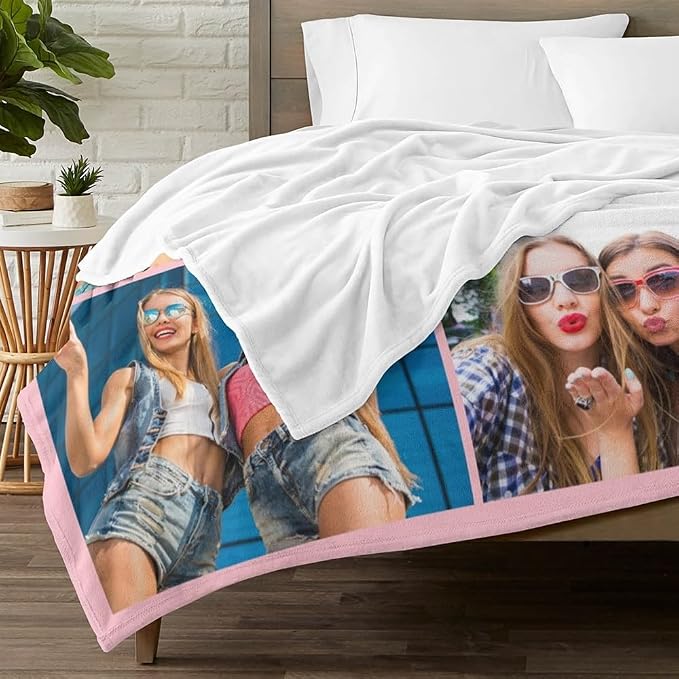 inkArts Custom Blanket with Photo, Customized Blanket, Personalized Photo Blankets, Custom Picture Blankets, Personalized Birthday Gifts for Women