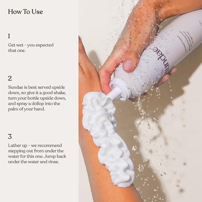 sundae Whipped Shower Foam Coconut Cream Foaming Body Wash 8.9 fl oz, 265ml