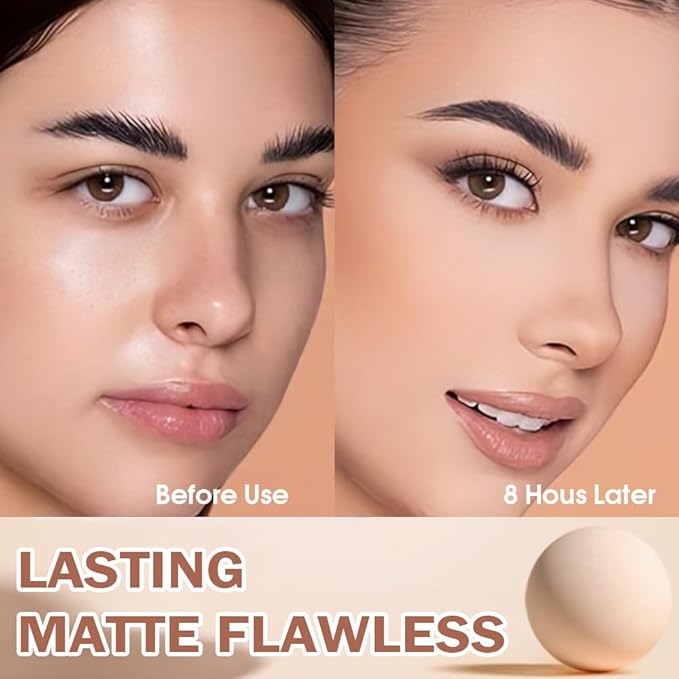 evpct Oil Control Pressed Face Powder Compact for Women, Translucent Setting Powder Makeup Foundation for Women, Waterproof Long Lasting Lightweight, polvo compacto de maquillaje, 130 True Beige