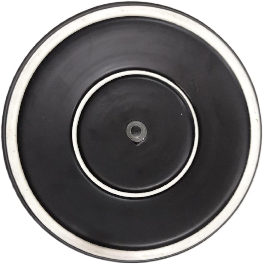 Amazon Basics Fluted Ceramic Planter Pot for Indoor Outdoor Plants, Round Flower Pot with Drainage Hole, 10-inch, Black