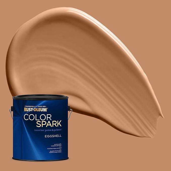 Rust-Oleum Color Spark Interior Paint and Primer in One, Eggshell, Toasted Clay, 1 Gallon