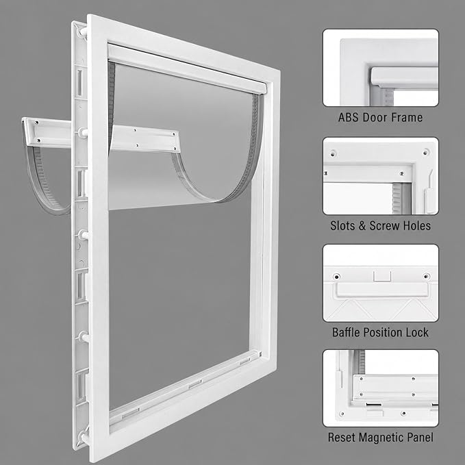 Window Smart Interior Cat Dog Sliding Small Pet Doggy Magnetic Door Insert Replacement Flap for Wall