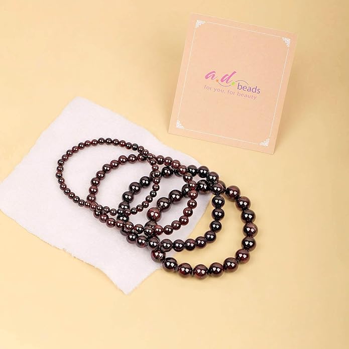 AD Beads Handmade Gemstone Stretch Elastic Bracelet Crystal Healing Reiki Nature's Beauty and Spiritual Essence Unisex