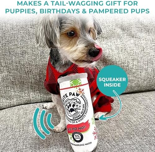 Haute Diggity Dog White Paw Can Plush Dog Toy, Drink Parody Chew Toys