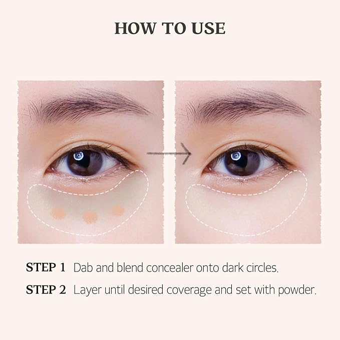 SKINFOOD Salmon Dark Circle Concealer Cream - Under Eye Concealer for Dark Spots and Wrinkles - Full Coverage - Stocking Stuffers, 0.35 Oz/10 g (Salmon Beige)
