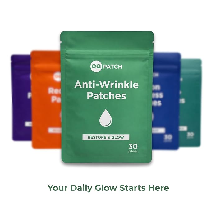 Anti-Wrinkle Face Patches – Smooth Fine Lines & Hydrate Skin – Under Eye & Forehead Treatment – Transdermal Skincare Patches (30 Count)