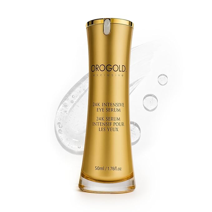 OROGOLD 24K Intensive Eye Serum - Under Eye Serum to Help Reduce the Look of Dark Circles and Puffiness - Gold, Green Tea, Aloe Vera and Vitamin C - 1.76 Fl. Oz.