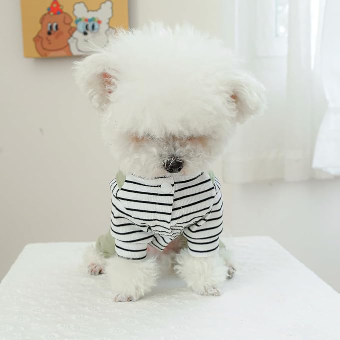 Dog Stylish Overalls Comfortable Puppy One Piece Outfits Summer Bib Overalls for Small Dogs Cute Pet Jumpsuit Onesie Chihuahua Yorkies Birthday Holiday Clothes Costume