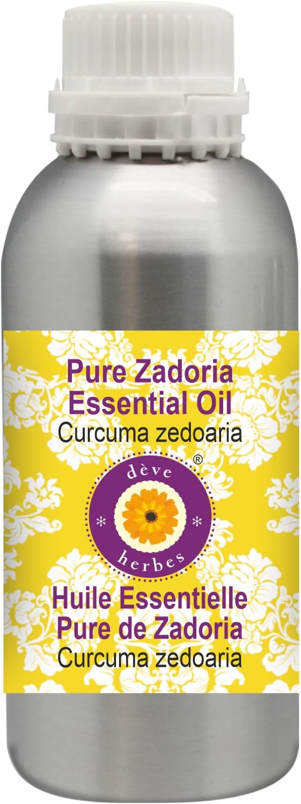 Deve Herbes Pure Zadoria Essential Oil (Curcuma zedoaria) Steam Distilled 1250ml (42 oz)