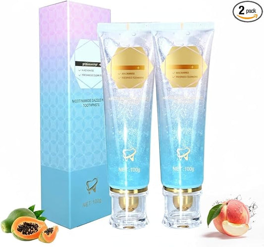 2Pack Niacinamide Whitening Toothpaste,Remove Tooth Stains,Niacinamide Intensive Toothpaste,Protects Tooth Enamel，Freshens Breath 24 Hours.