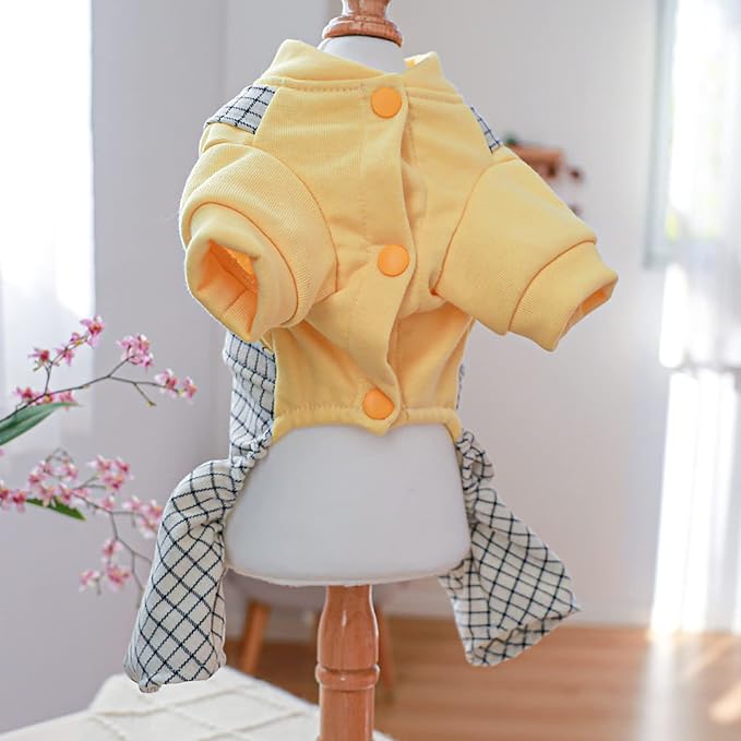 Dog Stylish Overalls Comfortable Puppy One Piece Outfits Summer Bib Overalls for Small Dogs Cute Pet Onesie Jumpsuit Chihuahua Yorkies Birthday Holiday Clothes Cat Costume
