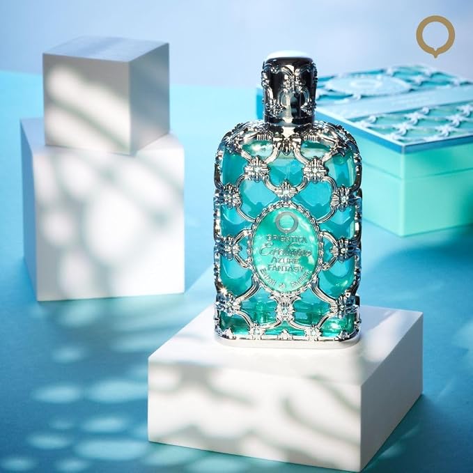 Orientica Azure Fantasy 2-Pc Gift Set Extrait de Parfum – Fresh, Citrus, Bergamot, Ginger, Nutmeg, Geranium, Lily, Jasmine, Ambergris, Musk - Arabic Perfume for Men & Women – 1.0oz/30ml + 0.25oz/7.5ml