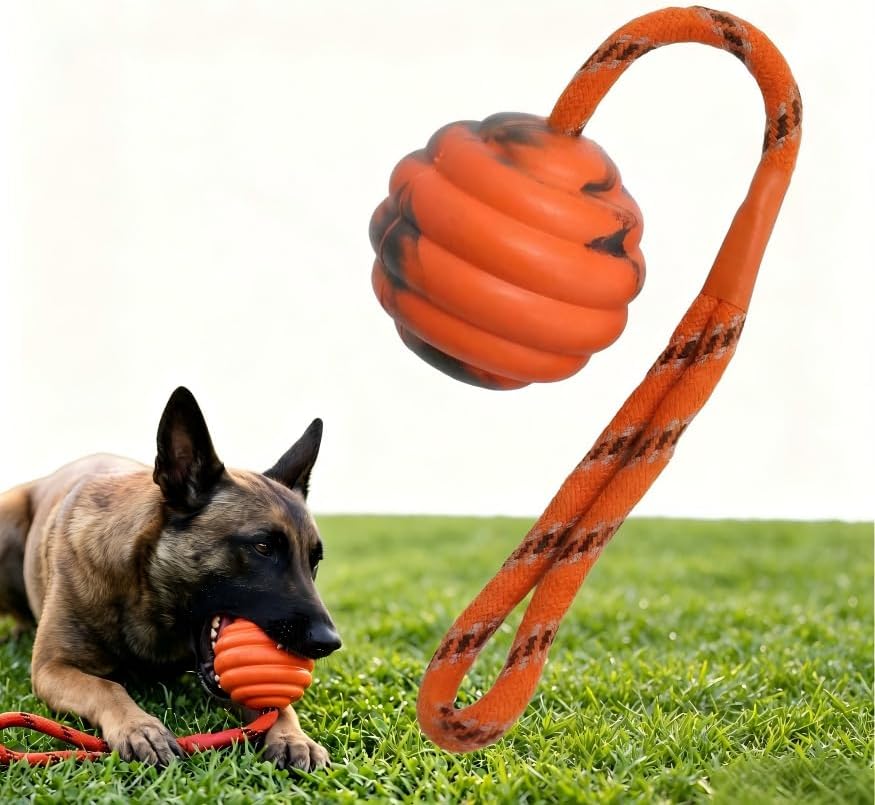 Ball on Rope Dog Toy - Durable Interactive Training Toy