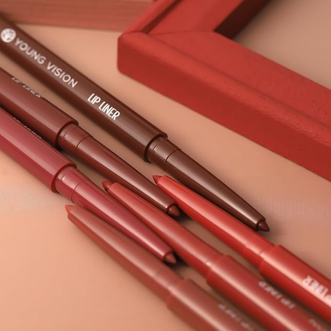 YOUNG VISION 6 Colors Matte Lipstick & Lip liner Combo Set, Matte Lip Makeup Srt - Durable, Waterproof, Long Wear, Cruelty Free for Girls, Women, Beginners Teenagers