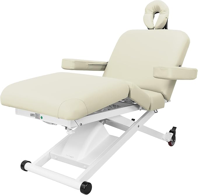 SKINACT Cleo Electric Spa Treatment Table, Facial Massage Bed ADA Compliant (Beige)