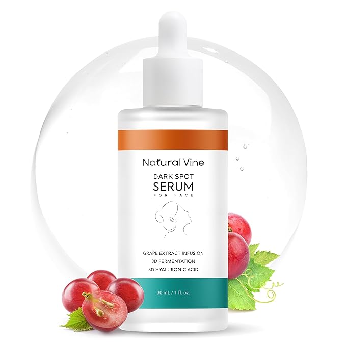 Natural Vine Dark Spot Remover for Face Serum: Age Spot Sun Spot Brown Spot with Grape Extract, Fermentation Complex, Hyaluronic Acid & Vitamin E, for Women and Men, 1 FL OZ / 30mL