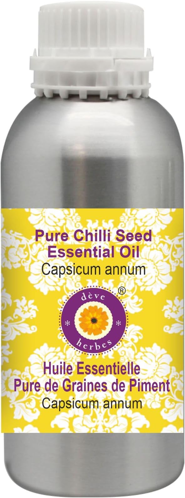 Deve Herbes Pure Chilli Seed Essential Oil (Capsicum annum) Steam Distilled 630ml (21 oz)