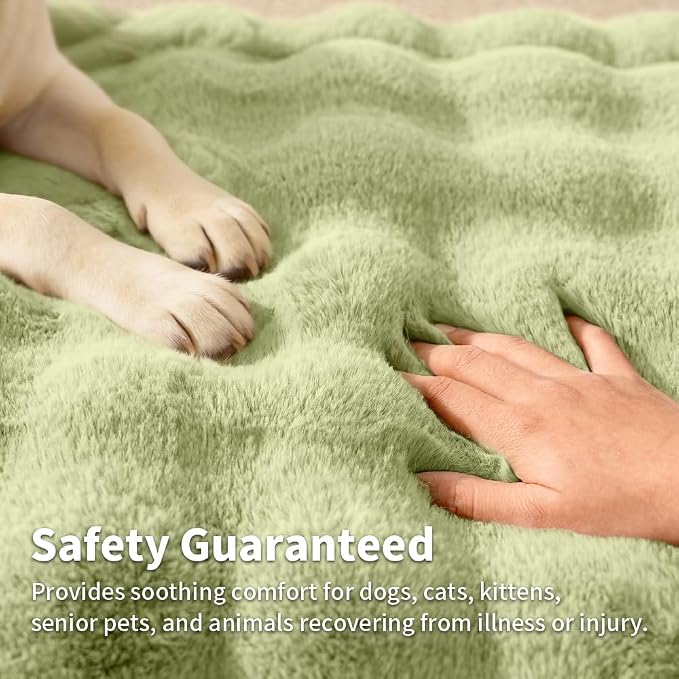 SOMAHE Plush Dog Bed Mat, Machine Washable, Large 35x27 Fruit Green | Machine Washable + Non-Slip Paw Bottom: plush dog mat stays fluffy and helps reduce sliding on indoor floors.