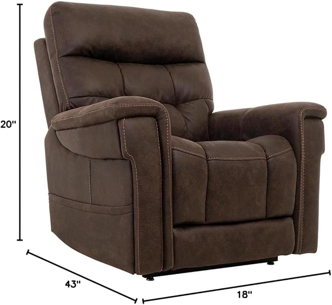 VivaLift! Radiance Power Recliner Lift Chair by PrideMobility, with 3 Heat Pads Heat System (Canyon Walnut, Large-Tall with Inside Delivery & Setup)