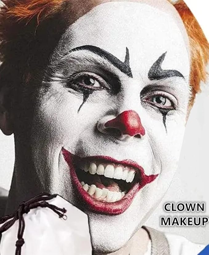 Go Ho Black and White Face Body Paint(4 oz) for Halloween Makeup,Cream Water Based White Black Vampire Skeleton Clown Face Painting for Adults Children SFX Makeup Cosplay Costumes