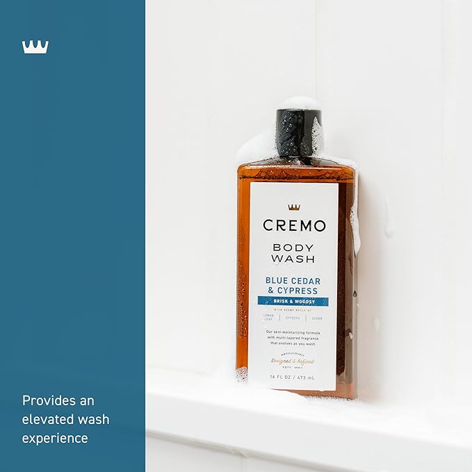Cremo Body Wash for Men, Rich-Lathering Cypress and Cedar, 16 Fl Oz (Pack of 2)