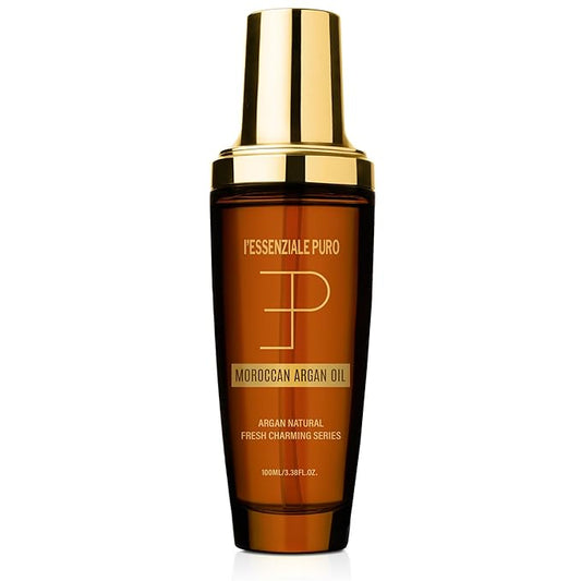 Dubai Premium Moroccan Argan Hair Oil & Body Elixir - Lightweight Treatment for Dry Damaged Hair, Split Ends - Controls Frizz, Boosts Shine, Hydrates Skin - 100 mL (3.38 Fl Oz) - (Bottle Only)
