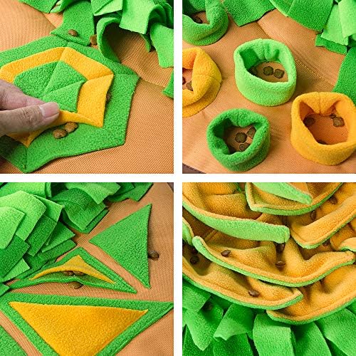 AWOOF Snuffle Mat Pet Dog Feeding Mat, 28''x28'' Interactive Dog Puzzle Toys Encourages Natural Foraging Skills