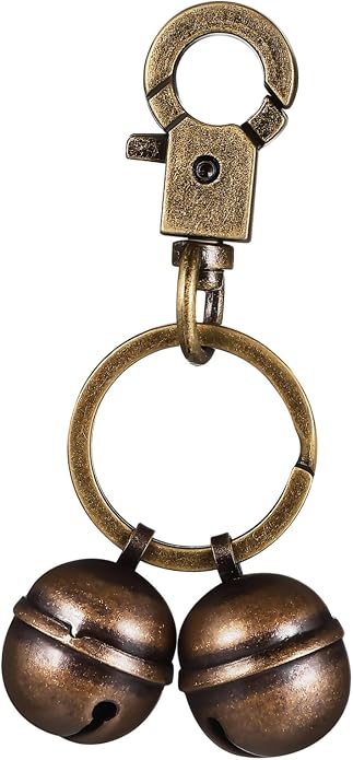 Kisangel Smart Bell Keychain Solid Brass Pet Bell for Tracking Rustic Elegant Cat Bell Accessory