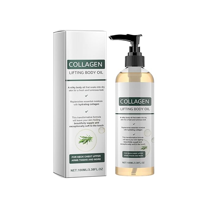 Krajiyya Collagen Oil, Collagen Magic Body Oil Firming, Moisturizing Anti Aging Silk Body Oils for Women & Men, Lightweight Non-Greasy,3.38 fl.oz 1pcs