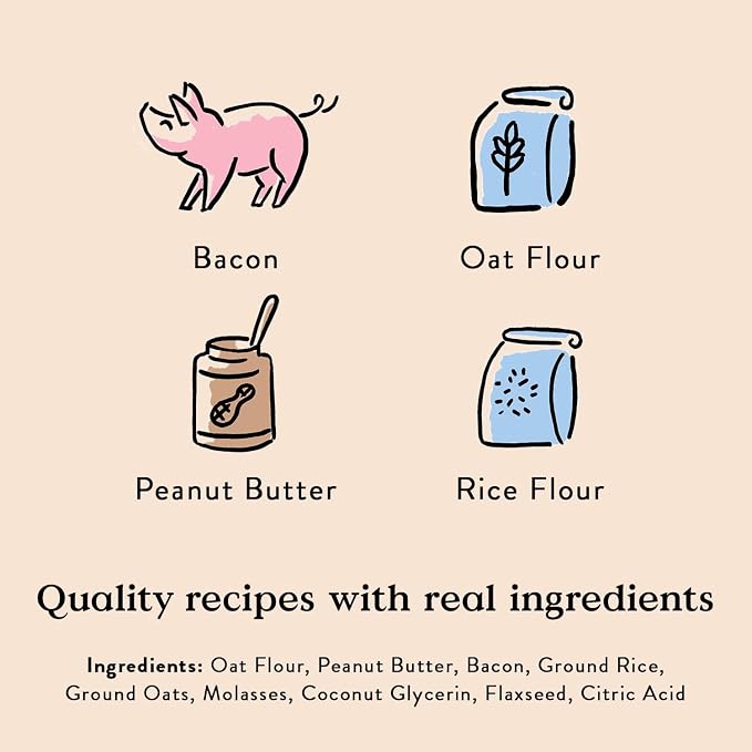 Bocce's Bakery Bac'n Nutty Dog Training Treats Bundle, PB & Bacon (2 Pack) | Oven Baked, Wheat-Free Everyday Dog Treat Cookies - Made with Real, Limited Ingredients and Baked in The USA
