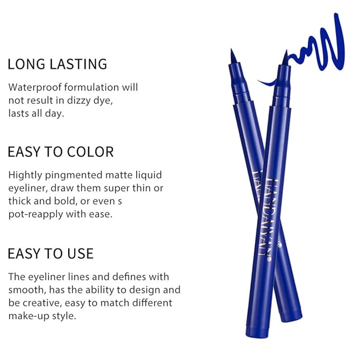 liquid eyeliner waterproof eyeliner Pigmented smudge proof eye liner liquid liner Dark Blue