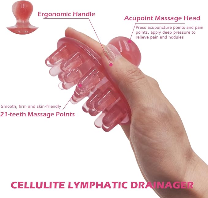 Lymphatic Drainage Tool for Belly Fat Cellulite Remover, Meridian Fascia Blaster Cellulite Remover Gua Sha Brush for Body Shaping Muscle Pain Relief