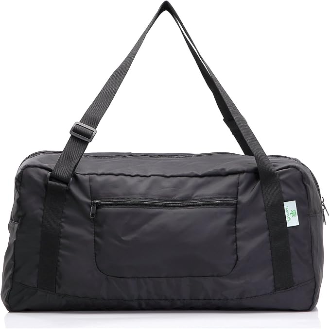 HOLYLUCK Foldable Travel Duffel Bag For Women & Men Luggage Great for Gym (black) One_Size