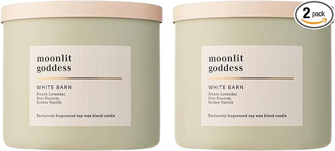 Bath & Body Works 3-Wick Candle, Moonlit Goddess Candle, Strong Throw, Long-Lasting Burn Up to 45 Hours, Exclusively Fragranced Soy Wax Blend, 14.5 oz - 2 Pack