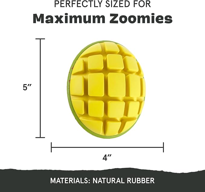 BarkBox Go Mango Tough Squeaky Rubber Dog Toy - Large