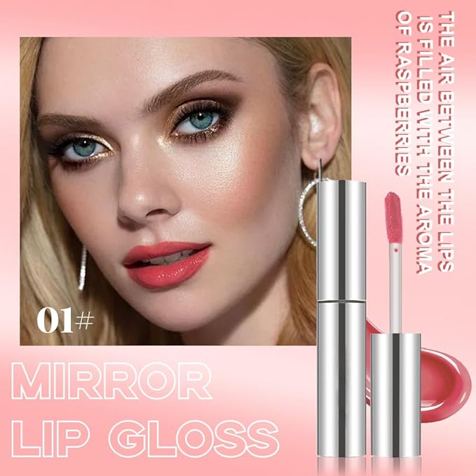 Full-On Plumping Liquid Lip Gloss, Pink Hydrating Lip Plumper Lip Blam Lipstick, High-Shine Tinted Formula for Fuller, Nourishes, Moisturizes & Softens Lips, Cruelty-Free (Pink)