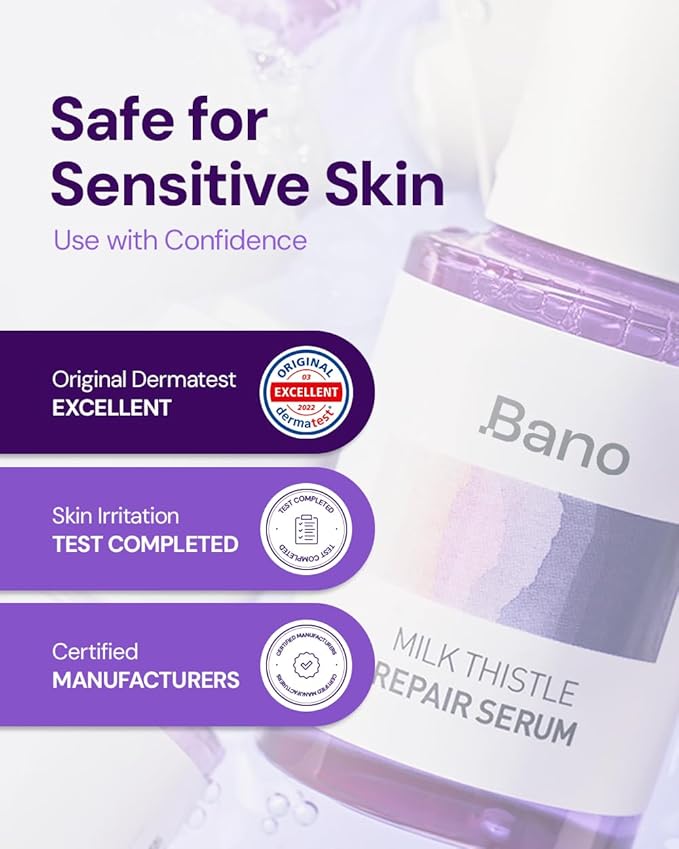 Milk Thistle Repair Serum - Skin Barrier Repair Essence | Calming & Hydrating Face Serum with Centella for Sensitive Skin | Fast-Absorbing | Korean Skin Care | Fragrance Free | 1.01 fl oz