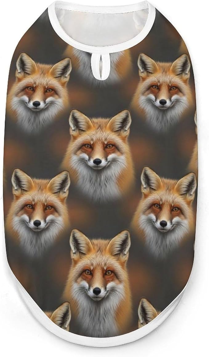 Cute Cat Shirt Soft Breathable Clothes Dog Tank Tops for Small Large Pet Fox Animal