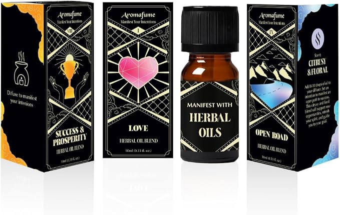 Success & Prosperity, Love & Open Road Oils | 3 x 10 ml | Ideal for Cultivating Love, Welcoming Success etc| Manifestation & Mindfulness