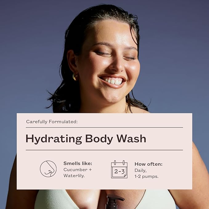 frank body Hydrating Body Wash | Moisturizes, Hydrates & Soothes | Hyaluronic Acid, Aloe Vera & Glycerin | Cucumber & Waterlily Scent | Vegan & Cruelty Free | 360ml