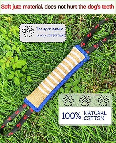 Clysoru Dog Tug Toy Tough Jute Bite Pillow Lasting Training Equipment Puppy to Large Dogs Interactive for Large and Small