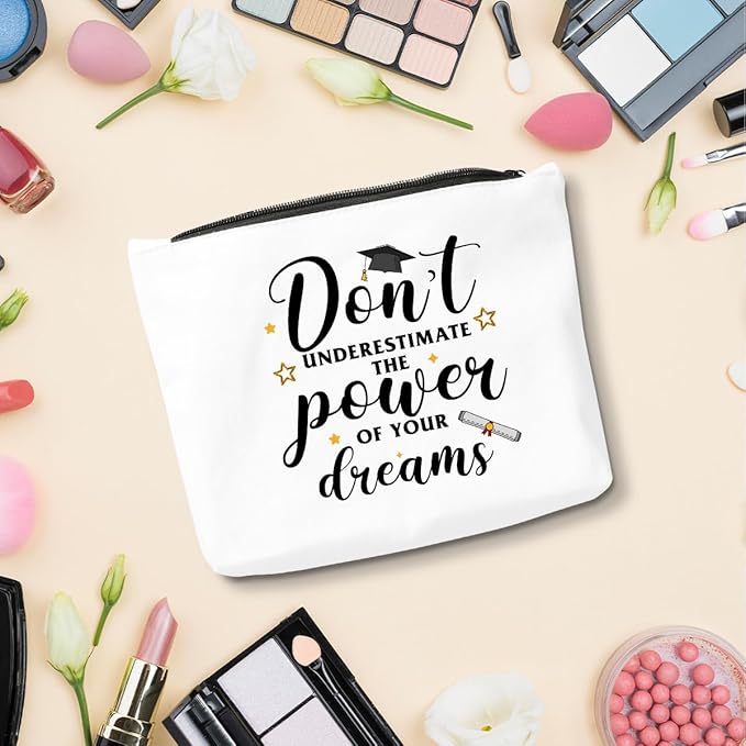 Graduation Gifts for Women, 2024 Graduation Congratulations Gifts Cosmetic Bag, Don't Underestimate The Power Makeup Bag, Inspirational Cheer Up Birthday Gifts for Friend Sister