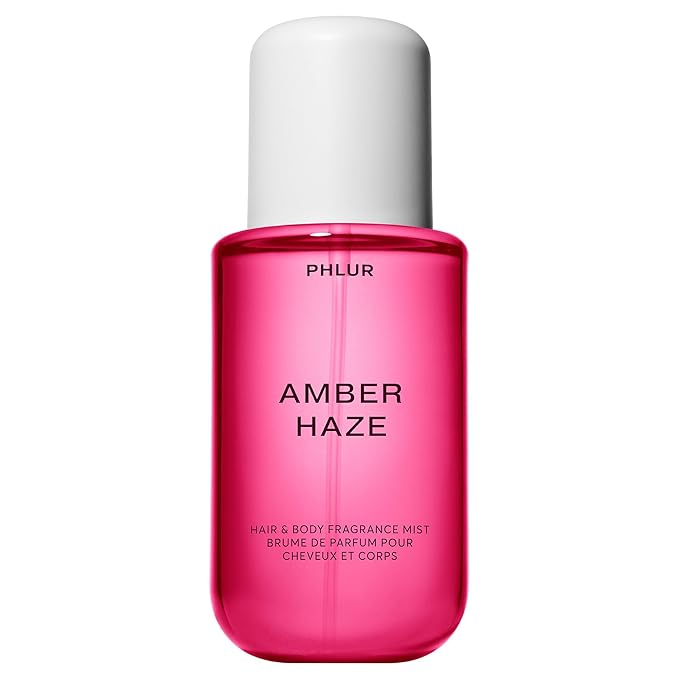 PHLUR Amber Haze Body Mist, 8 Fl Oz - Hair and Body Perfume for Women, Amber & Vanilla Body Spray with Saffron, Jasmine and Musk Fragrance