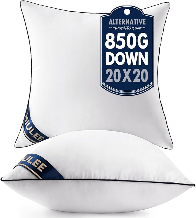 MIULEE 20x20 Pillow Inserts 2 Pack, Premium Down Alternative Throw Pillows | Down Alternative Pillow Inserts, Decorative Pillow Stuffer for Sofa, Couch (20x20 inch, Set of 2)