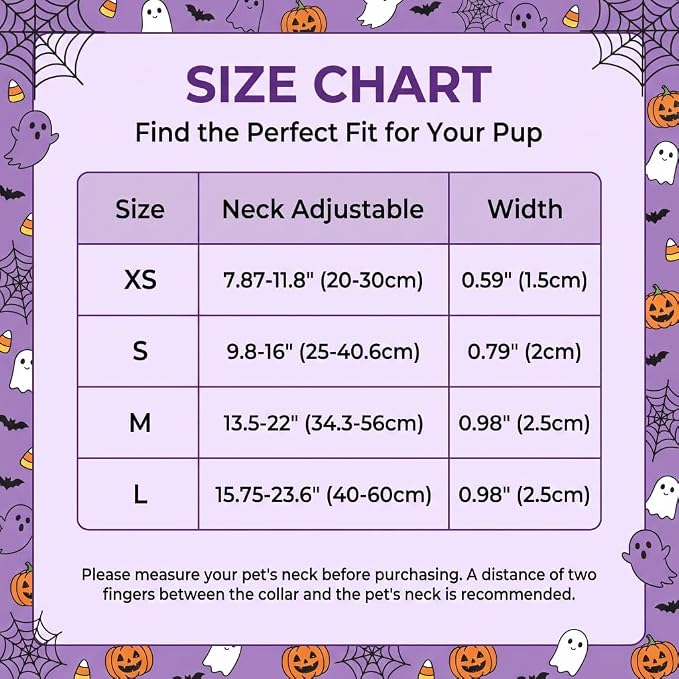 Halloween Dog Collar, Purple Puppy Collar for Small Dogs, S