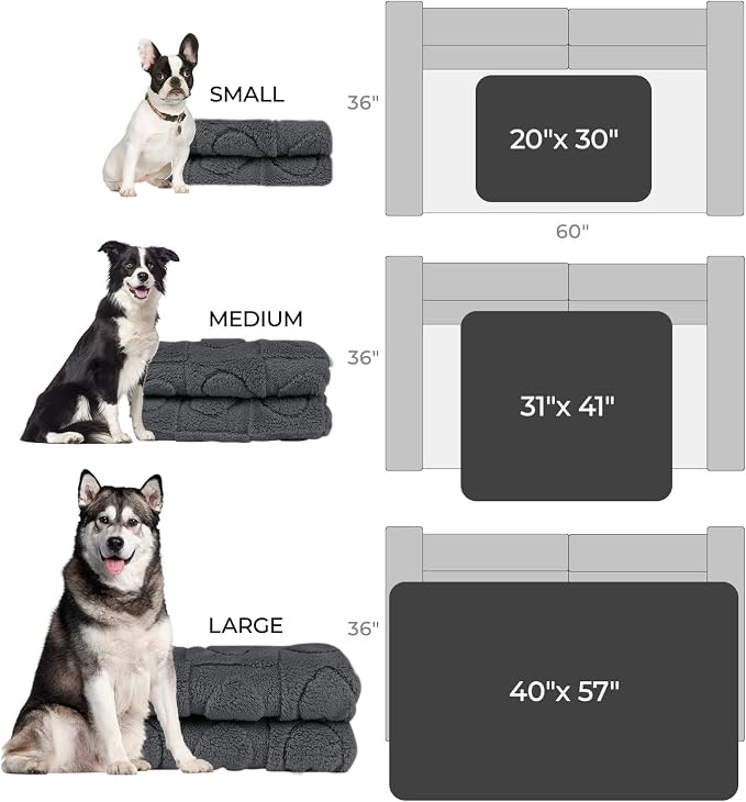 Luciphia Small Dog Blanket Washable Pet Bed Cover Soft Fluffy Puppy Blanket with Premium Fleece 300GSM Cozy Calming Cat Blankets for Indoor Cats Grey 57x40 inch | Pink Blanket Washable for Medium/Large Dogs, Cute Cover on Bed Couch Crate Car, Puppy Ess...