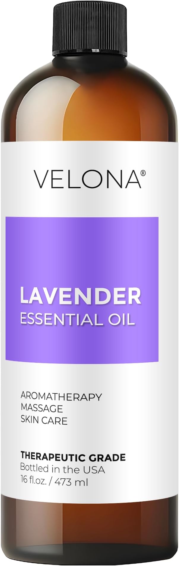 velona Lavender Essential Oil by Velona - 16 Fl Oz | Therapeutic Grade | for Aromatherapy Diffuser, Massage, Skincare, Haircare, Soapmaking